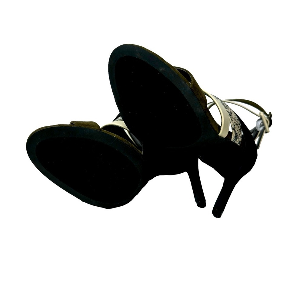 Justfab | Beautiful Selina Dress Sandals Olive Multi | NWOT Size 7 | 4.5” Heels - Picture 2 of 7